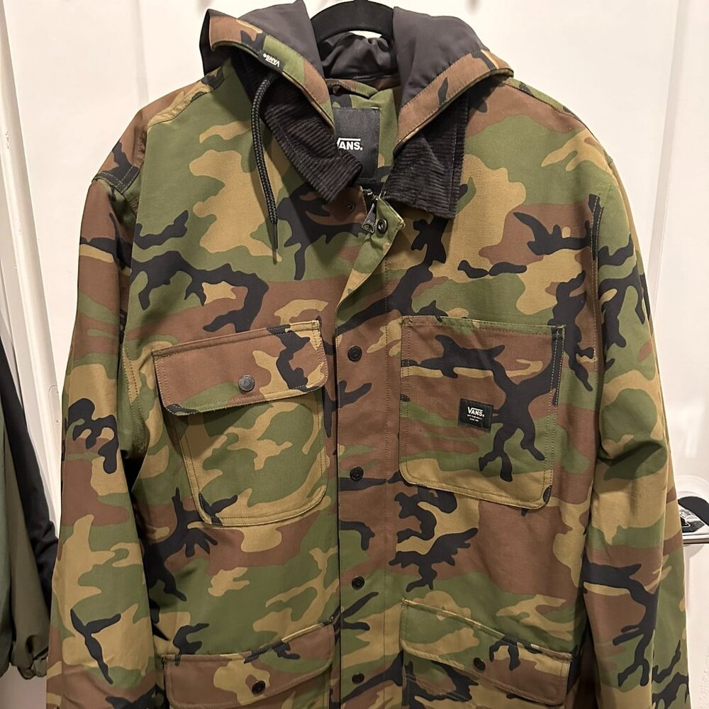 Men's Vans Camo Camoflauge Drill Chore Full zip Lined Hooded Coat